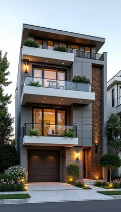 Modern multi-story residential building